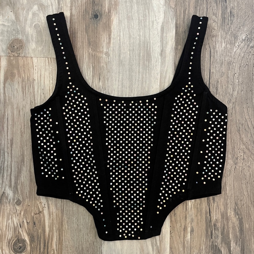 ASOS black cropped corset top
